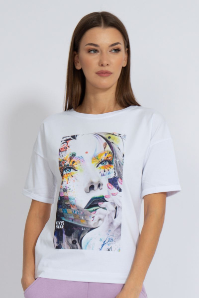 Футболка круглогодичная свободный крой из хлопкового трикотажа Kivviwear 4026.88 - фото 1