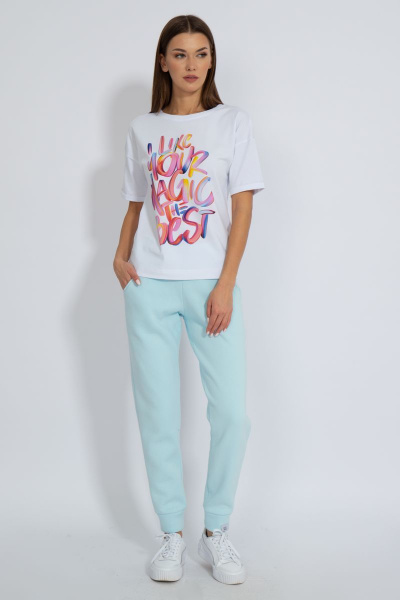 Футболка круглогодичная свободный крой из хлопкового трикотажа Kivviwear 4026.89 - фото 7