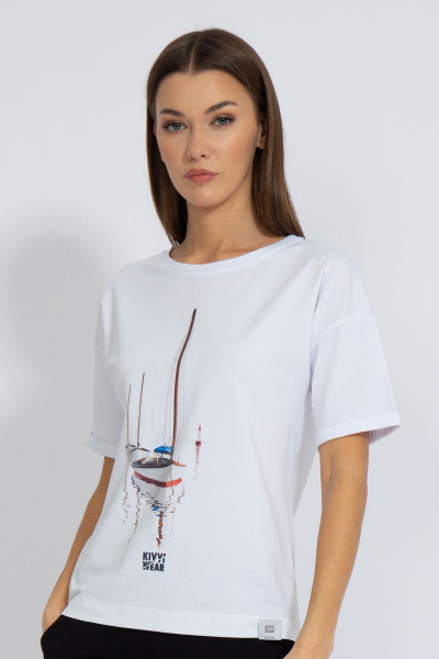 Футболка круглогодичная свободный крой из хлопкового трикотажа Kivviwear 4026.91 - фото 1