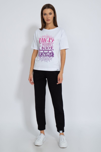 Классическая белая футболка из хлопка с принтом Kivviwear 4026.92 - фото 4