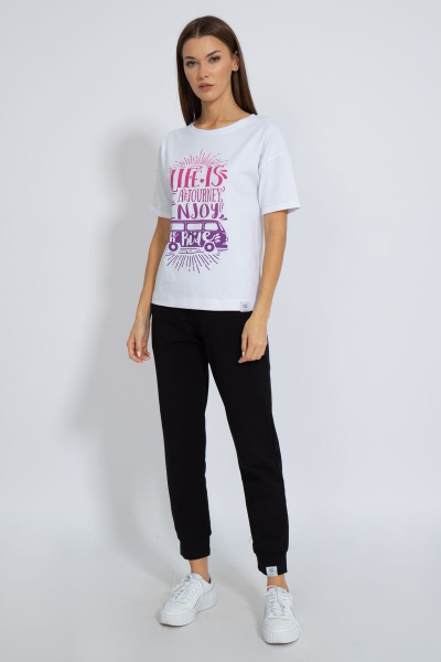 Классическая белая футболка из хлопка с принтом Kivviwear 4026.92 - фото 2