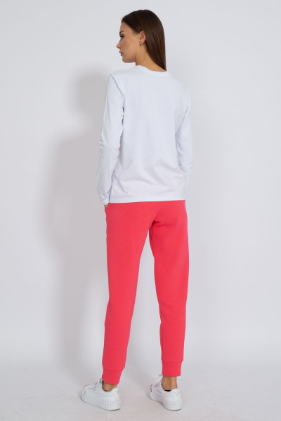 Белый классический лонгслив из трикотажа хлопка Kivviwear 4061.20 - фото 11