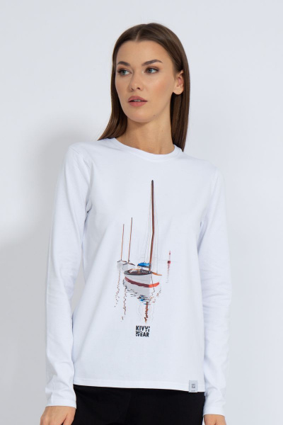 Лонгслив хлопковый с принтом для демисезона Kivviwear 4061.27 - фото 1