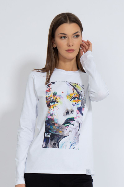 Лонгслив хлопковый классический для каждодневного стиля Kivviwear 4061.28 - фото 1