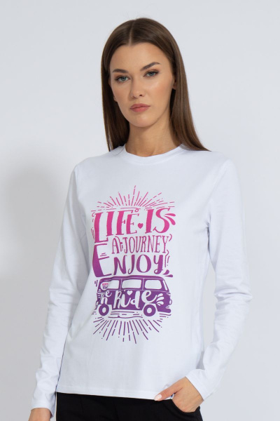 Лонгслив хлопковый с принтом для комфортного образа Kivviwear 4061.32 - фото 1