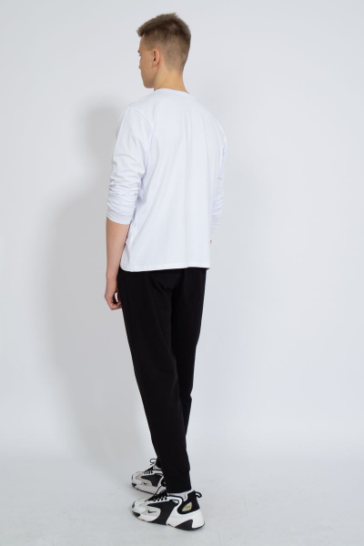 Демисезонный белый лонгслив из хлопка и трикотажа Kivviwear 1009.15 - фото 8