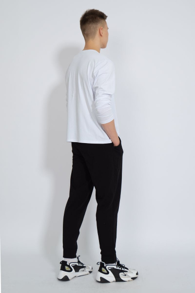 Демисезонный белый лонгслив из хлопка и трикотажа Kivviwear 1009.15 - фото 7