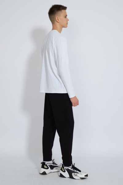 Демисезонный белый лонгслив из хлопка и трикотажа Kivviwear 1009.16 - фото 10