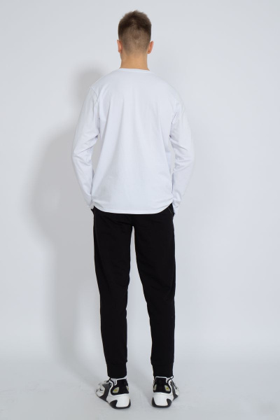 Демисезонный белый лонгслив из хлопка и трикотажа Kivviwear 1009.16 - фото 9