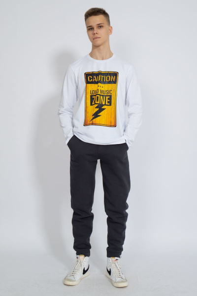 Демисезонный белый лонгслив из хлопка и трикотажа Kivviwear 1009.17 - фото 8