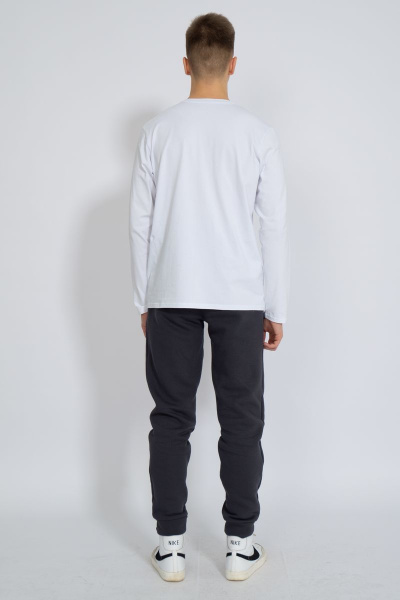 Демисезонный белый лонгслив из хлопка и трикотажа Kivviwear 1009.17 - фото 7