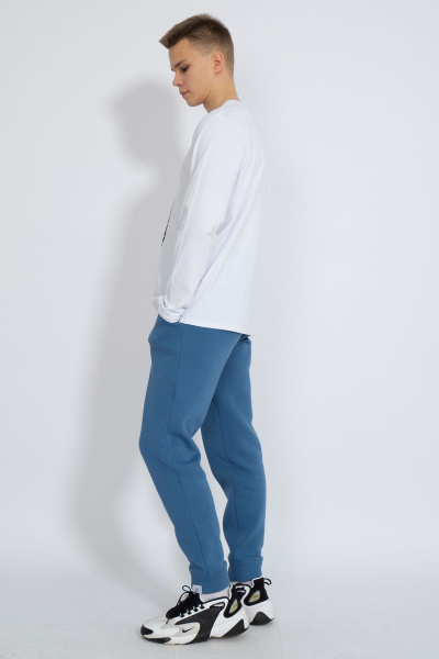 Демисезонный белый лонгслив из хлопка и трикотажа Kivviwear 1009.18 - фото 10