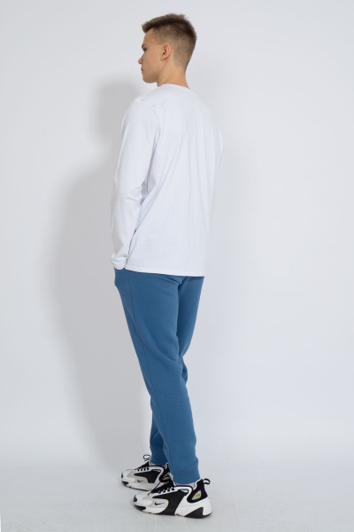 Демисезонный белый лонгслив из хлопка и трикотажа Kivviwear 1009.18 - фото 9
