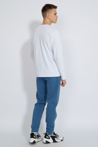 Демисезонный белый лонгслив из хлопка и трикотажа Kivviwear 1009.18 - фото 8