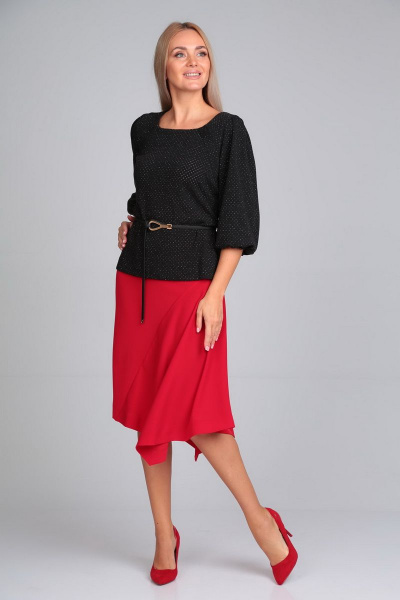Комплект блуза с перфорацией и асимметричной юбкой Gamma Gracia 335 - фото 2