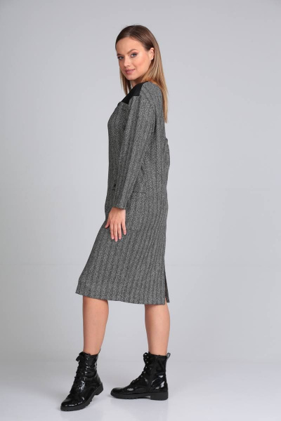 Платье прямого силуэта из текстиля с кокеткой TVIN 7604 - фото 4