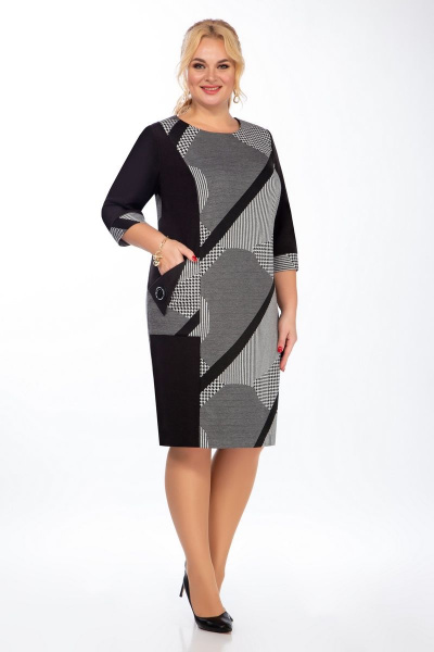 Платье из трикотажа асимметричное с карманами Grace for you 1031 - фото 1