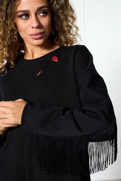 Платье оверсайз из трикотажного материала с декором MAX 4-050 - фото 4