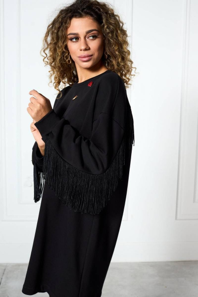 Платье оверсайз из трикотажного материала с декором MAX 4-050 - фото 5