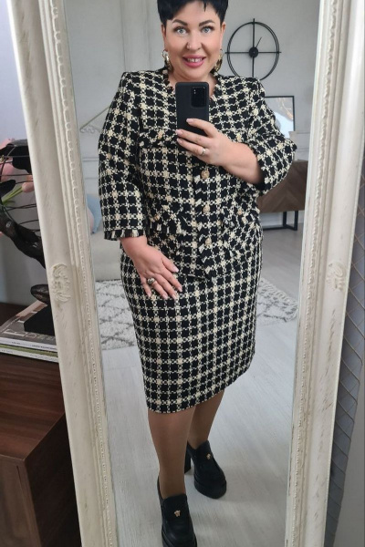 Жакет, юбка Vittoria Queen 17423 дизайн-клетка - фото 4