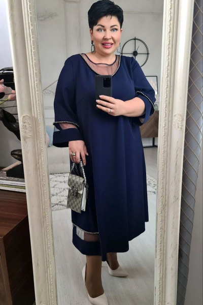 Платье Vittoria Queen 17013 т.синий - фото 4