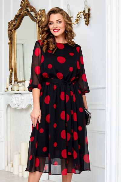 Платье AGATTI 5006-3 черный-красный_горох - фото 2