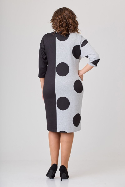 Платье из трикотажа с дизайнерским рисунком, спущенным плечом и поясом Орхидея 1217 - фото 5