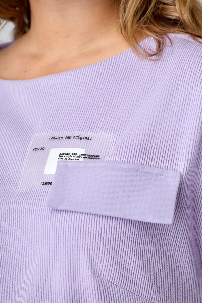 Платье из вискозы с клапаном, карманами и поясом Мишель стиль 1088 нежно лиловый - фото 7