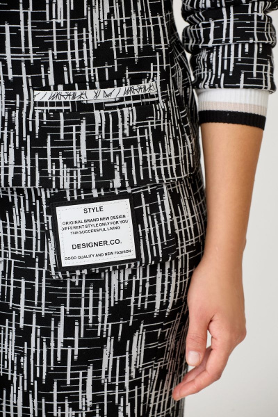 Жакет, юбка Мишель стиль 1090 черно-белый - фото 9