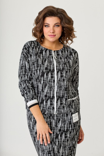 Жакет, юбка Мишель стиль 1090 черно-белый - фото 8