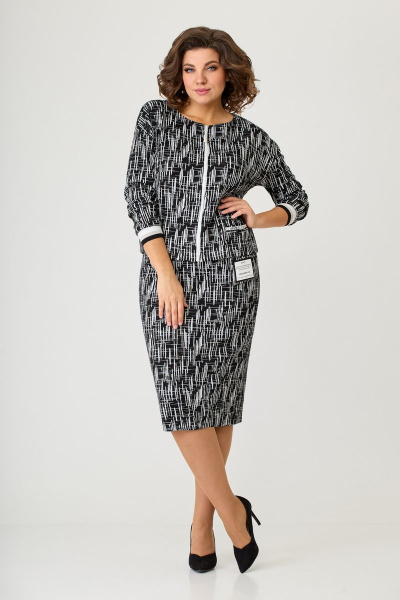 Жакет, юбка Мишель стиль 1090 черно-белый - фото 6