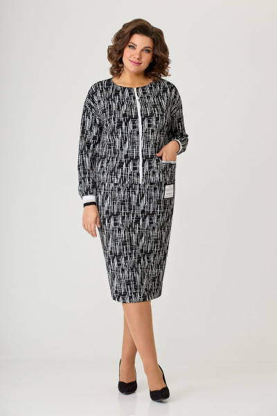 Жакет, юбка Мишель стиль 1090 черно-белый - фото 5