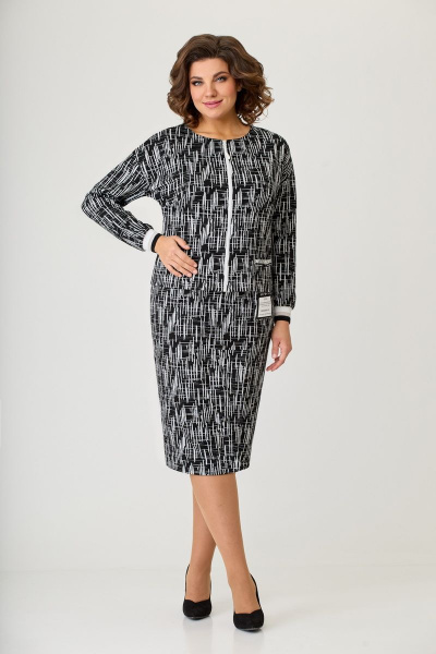 Жакет, юбка Мишель стиль 1090 черно-белый - фото 2
