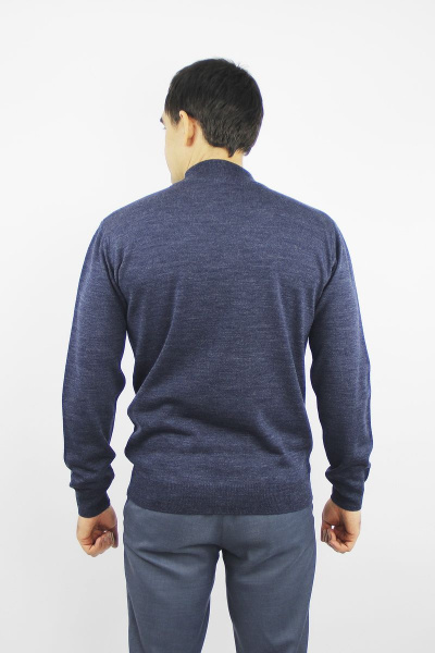 Демисезонный свитер вязаный с длинным рукавом и воротником-стойкой Полесье С3012-15 5С1749-Д43 182,188 джинсовый - фото 4