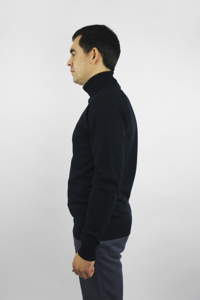 Мужской демисезонный синий свитер с регланом и воротником-отложкой Полесье С3070-17 7С1581-Д43 182,188 м.синий - фото 3