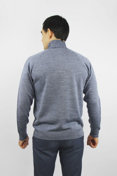 Синий мужской свитер трикотаж прямого силуэта Полесье С3070-17 7С1581-Д43 182,188 туча - фото 4