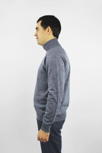 Синий мужской свитер трикотаж прямого силуэта Полесье С3070-17 7С1581-Д43 182,188 туча - фото 3