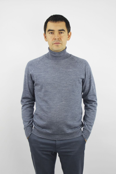 Синий мужской свитер трикотаж прямого силуэта Полесье С3070-17 7С1581-Д43 182,188 туча - фото 1