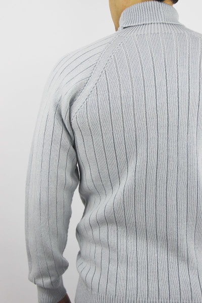 Демисезонный шерстяной серый свитер с длинным рукавом реглан и воротником-отложкой Полесье С3125-22 2С8745-Д43 170,176 св.серый - фото 3