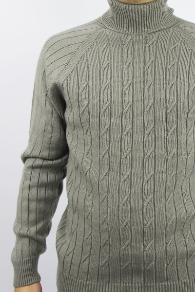 Демисезонный шерстяной серый свитер с длинным рукавом реглан и воротником-отложкой Полесье С3125-22 2С8745-Д43 182,188 графит - фото 3