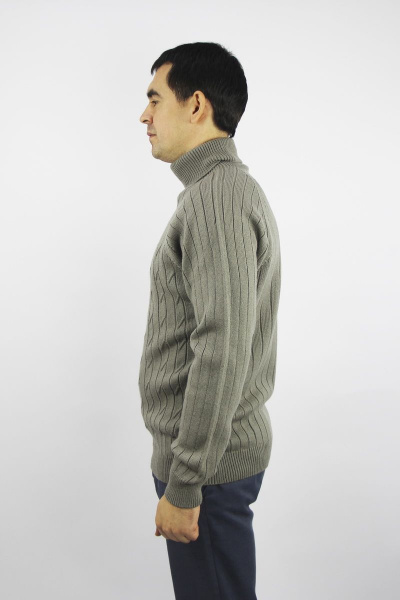 Демисезонный шерстяной серый свитер с длинным рукавом реглан и воротником-отложкой Полесье С3125-22 2С8745-Д43 182,188 графит - фото 2