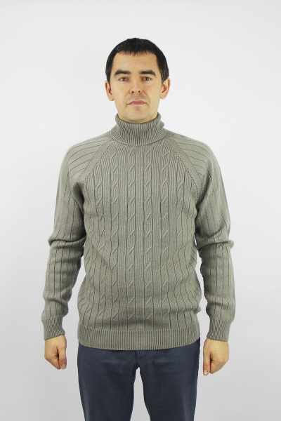 Демисезонный шерстяной серый свитер с длинным рукавом реглан и воротником-отложкой Полесье С3125-22 2С8745-Д43 182,188 графит - фото 1