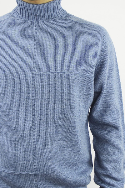 Демисезонный свитер вязаный реглан-пагон синий Полесье С3141-22 2С8742-Д43 170,176 джинса - фото 3