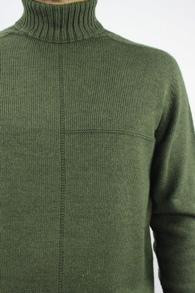 Демисезонный свитер вязаный реглан-пагон зелёный Полесье С3141-22 2С8742-Д43 170,176 зеленый_залив - фото 3