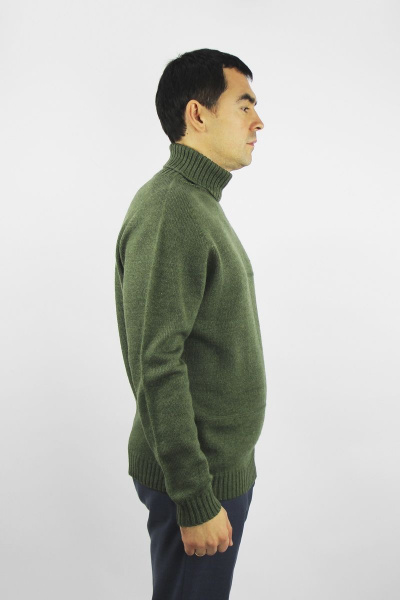 Демисезонный свитер вязаный реглан-пагон зелёный Полесье С3141-22 2С8742-Д43 170,176 зеленый_залив - фото 2