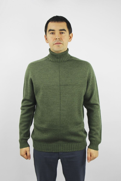 Демисезонный свитер вязаный реглан-пагон зелёный Полесье С3141-22 2С8742-Д43 170,176 зеленый_залив - фото 1