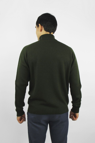 Демисезонный свитер вязаный реглан-пагон зелёный Полесье С3141-22 2С8742-Д43 170,176 т.оливковый - фото 3