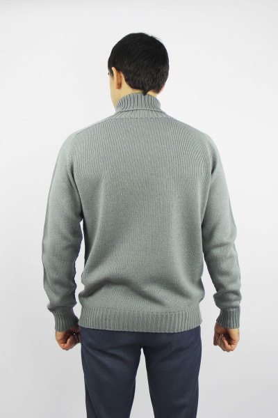 Демисезонный свитер вязаный реглан-пагон серый Полесье С3141-22 2С8742-Д43 182,188 грэй - фото 3