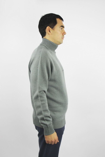 Демисезонный свитер вязаный реглан-пагон серый Полесье С3141-22 2С8742-Д43 182,188 грэй - фото 2