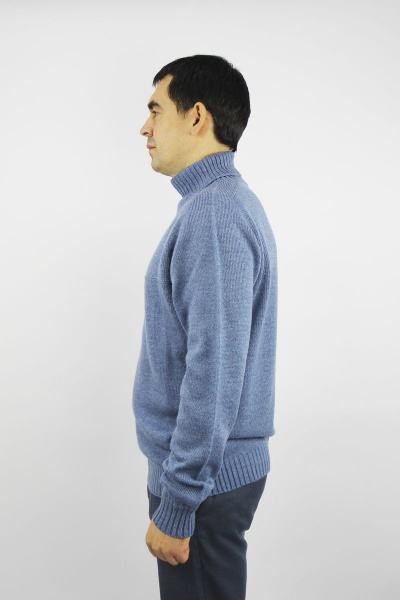 Демисезонный свитер вязаный реглан-пагон синий Полесье С3141-22 2С8742-Д43 182,188 джинса - фото 2